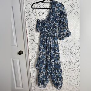 Misa Los Angeles Vola Floral Asymmteric Midi Dress